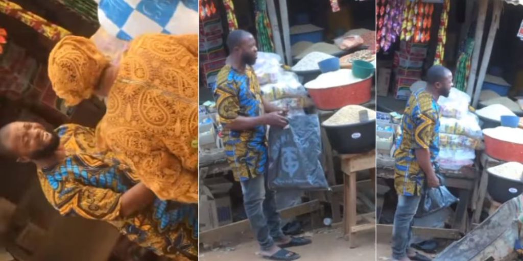 nigerian man breaks down into tears in market after he was unable to buy food items with his little money